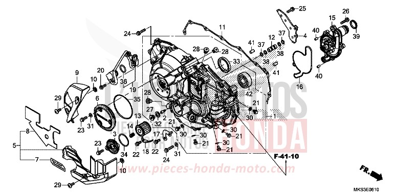 PANNEAU CARTER-MOTEUR D. (CRF1100D/D2/D4/DL/DL2/DL4) de Africa Twin DCT GRAND PRIX RED (R380B) 2020